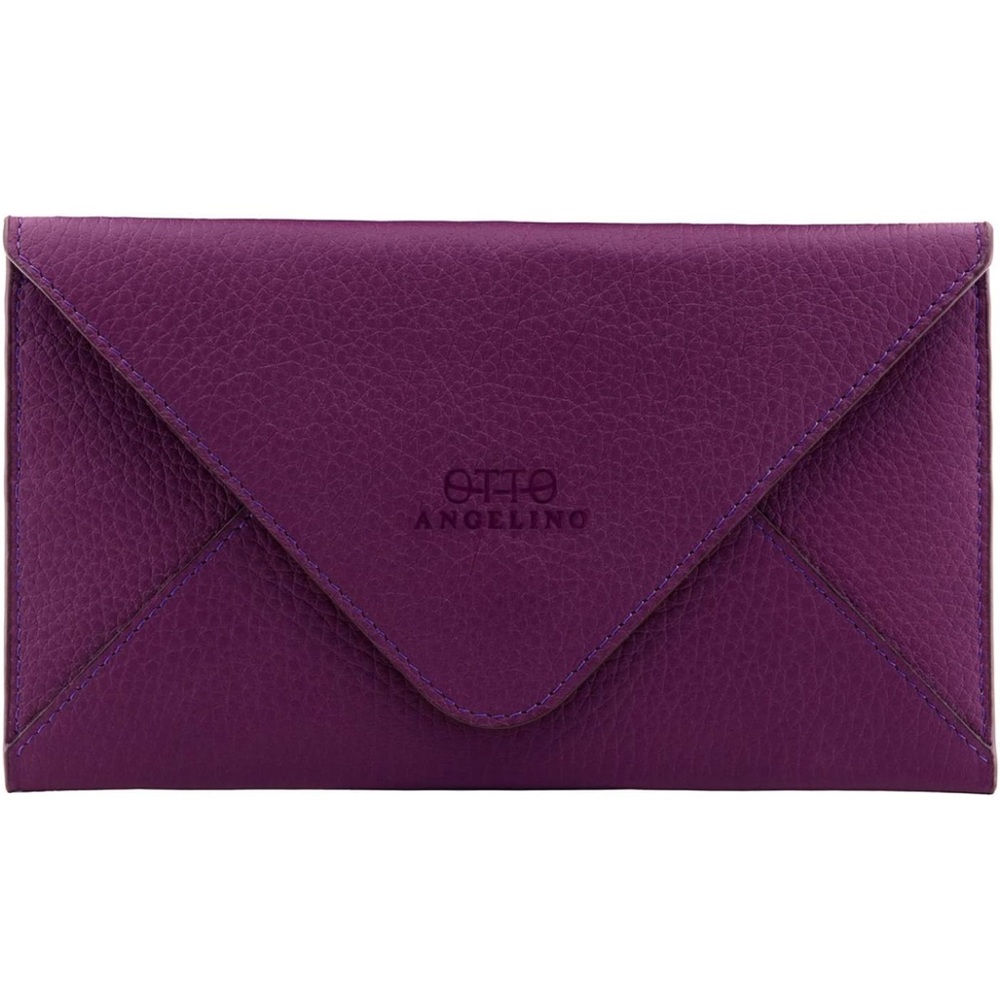 Purple Leather Wallet with Envelope Design